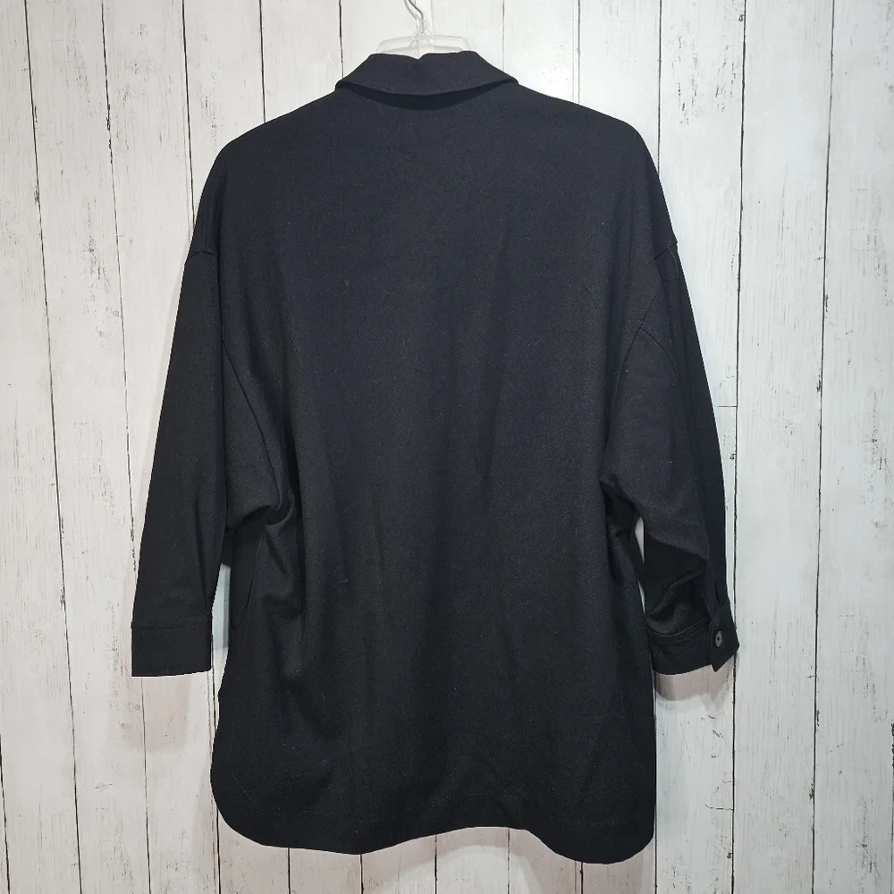 Zara Women's Black Heavyweight Jacket /Shacket Pockets Button Front Size Small. - Picture 9 of 10